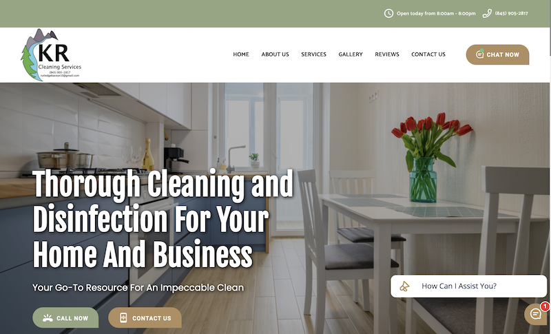 Captura de Imagen del Sitio Web de Limpieza de KR Cleaning Services